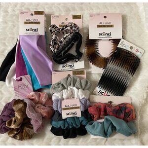 NEW 34 Pieces Hair Accessories Headwraps Scrunchies Side Combs Claw Clip Combs